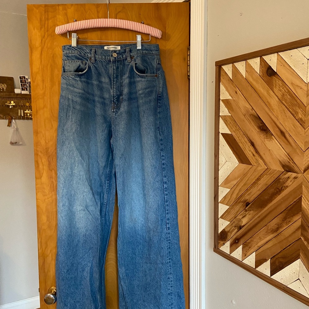 Reformation Cary High Rise Slouchy Wide Leg Jeans Sz 29